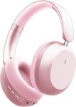 Bluetooth Headphones Wireless Over Ear with Microphone 48 Hours Playtime, High Sound Quality Foldable Soft Earpads Earphones for Travel - Pink