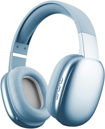 Wireless Over Ear Bluetooth Headphones with Microphone - Wireless Headset -Noise Reduction - Bluetooth, Wired,Built in  for Travel, Home, Work TV,PC,Gaming,Cellphone (Blue)