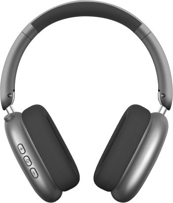 Wireless Over Ear Headphones, Noise Canceling Bluetooth 5.3 Headphones with Microphones,Hi-Res Audio,48H Playtime,Foldable,Breathable Soft Earpads for iOS/Android/Samsung/PC-Space Grey