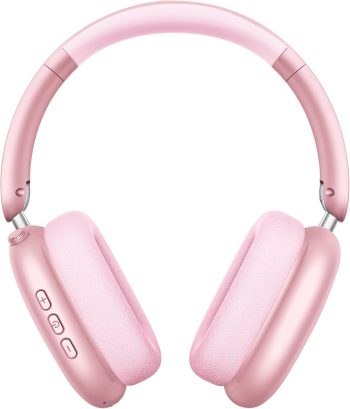 Wireless Over Ear Headphones, Noise Canceling Bluetooth 5.3 Headphones with Microphones,Hi-Res Audio,48H Playtime,Foldable,Breathable Soft Earpads for iOS/Android/Samsung/PC-Pink