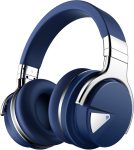 Active Noise Cancelling Headphones Bluetooth Headphones with Microphone Deep Bass Wireless Headphones Over Ear, Comfortable Protein Earpads, 30 Hours Playtime for Travel/Work, Navy