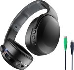 Over-Ear Wireless Headphones with Sensory Bass with Charging Cable, 40 Hr Battery, Microphone, Works with   and Bluetooth Devices - Black